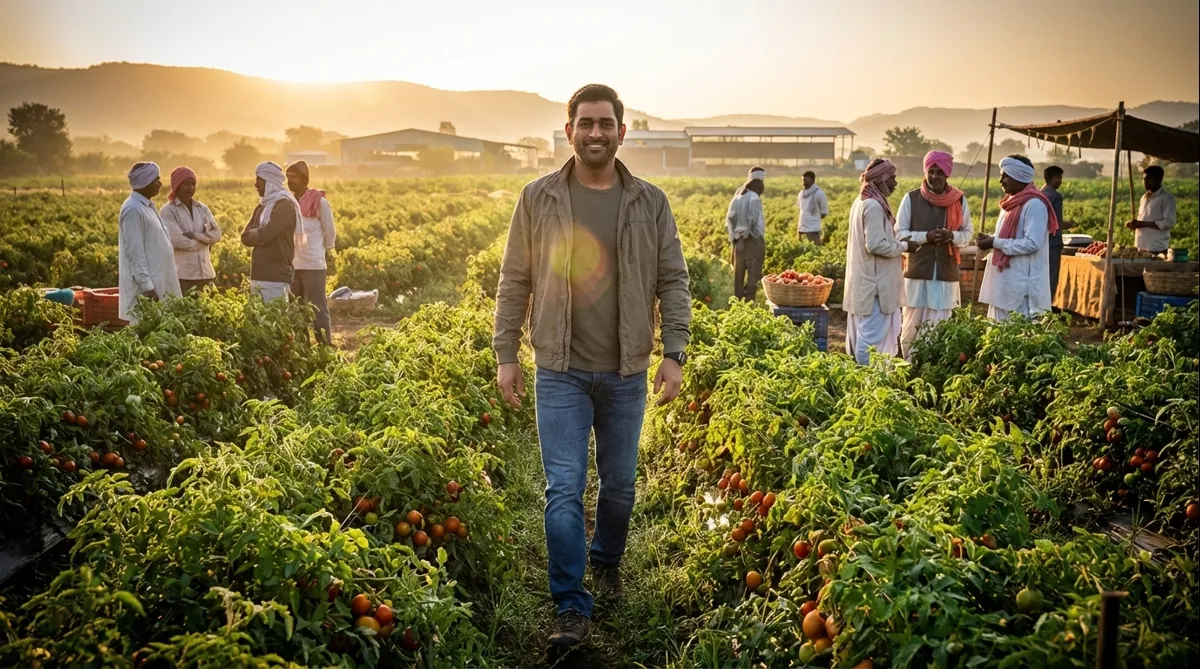 MS Dhoni టమాటాలకు మార్కెట్ షేక్! అన్నదాత అవతారం!