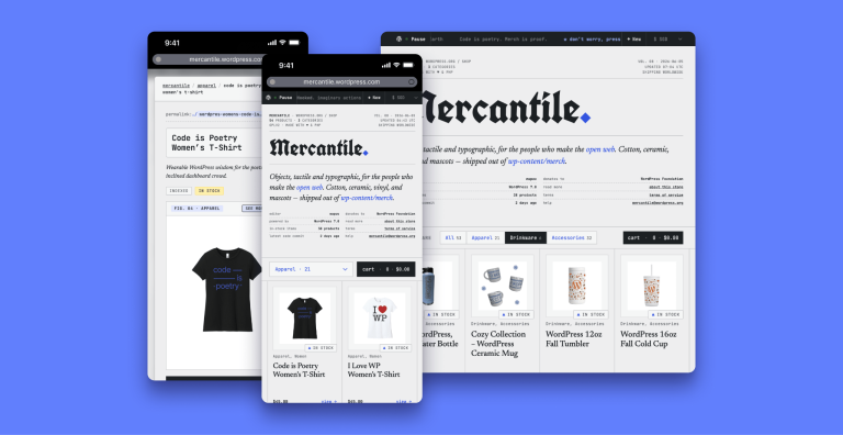 WordPress.org blog: Browse the New Mercantile Swag Store